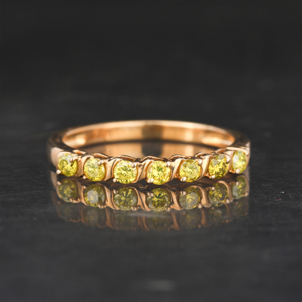 Yellow Diamond Ring 0.31 Carats 9K Yellow Gold