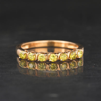 Yellow Diamond Ring 0.31 Carats 9K Yellow Gold