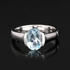Blue Topaz Ring 2 Carats Sterling Silver