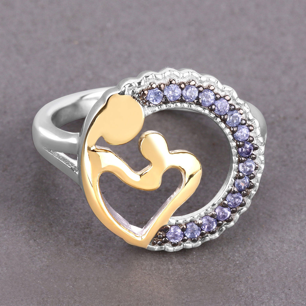 Tanzanite Mom Ring 0.26 Carats Sterling Silver