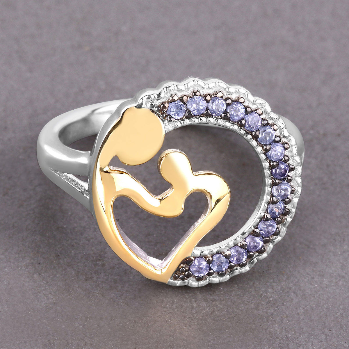 Tanzanite Mom Ring 0.26 Carats Sterling Silver