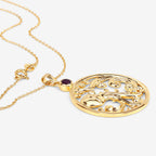 Amethyst Aquarius Pendant 0.22 Carats Gold Plated Silver