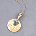 Emerald Pendant 0.16 Carats Gold Plated Silver