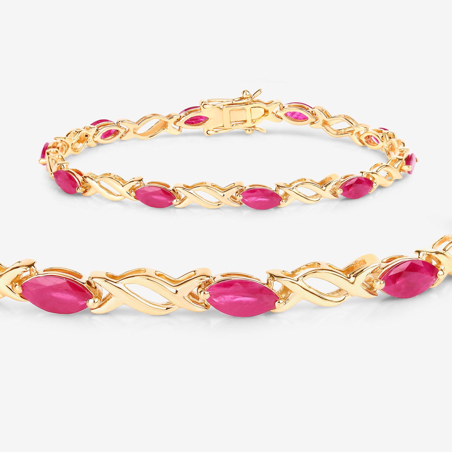 Ruby Bracelet 4.98 Carats 10K Yellow Gold