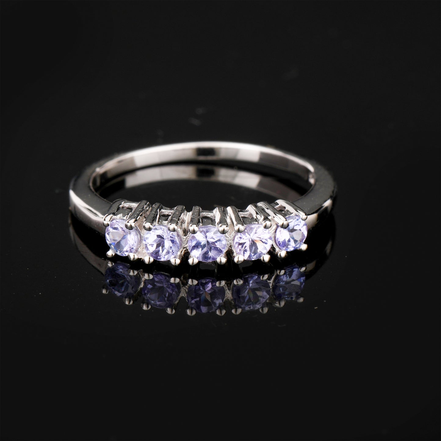 Natural Tanzanite Ring 0.35 Carats Sterling Silver