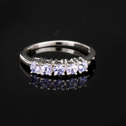 Natural Tanzanite Ring 0.35 Carats Sterling Silver