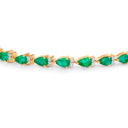 Emerald Bracelet With Diamonds 4.62 Carats 14K Yellow Gold