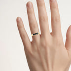 Black Diamond Ring 0.98 Carats Gold Plated Silver