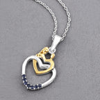 Blue Sapphire Heart Pendant 0.12 Carats Gold Plated Silver