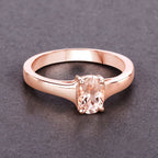 Morganite Ring 0.68 Carats Gold Plated Silver