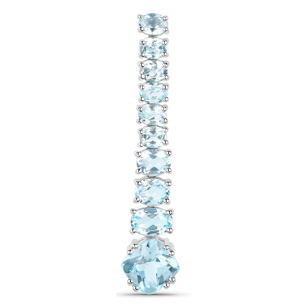 Blue Topaz Dangle Earrings 8.5 Carats 18K Gold Plated Silver