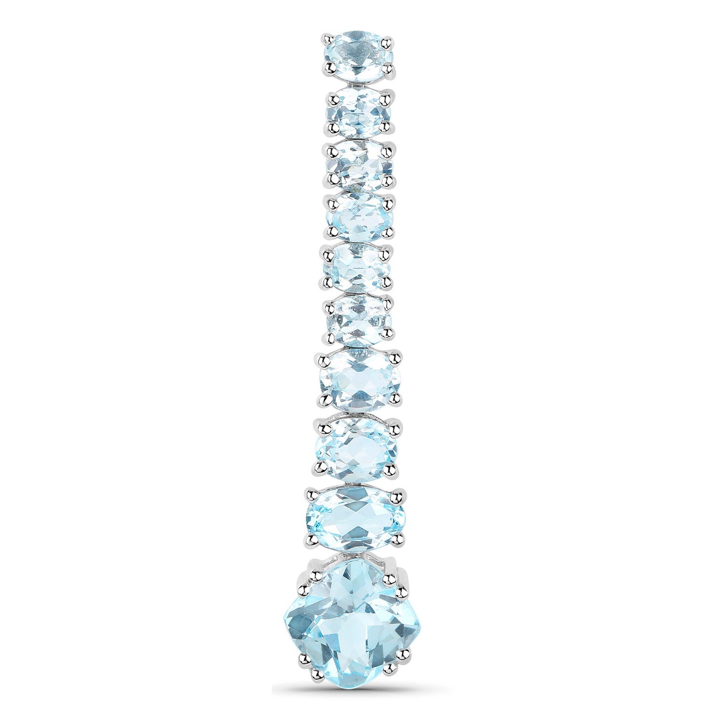 Blue Topaz Dangle Earrings 8.5 Carats 18K Gold Plated Silver
