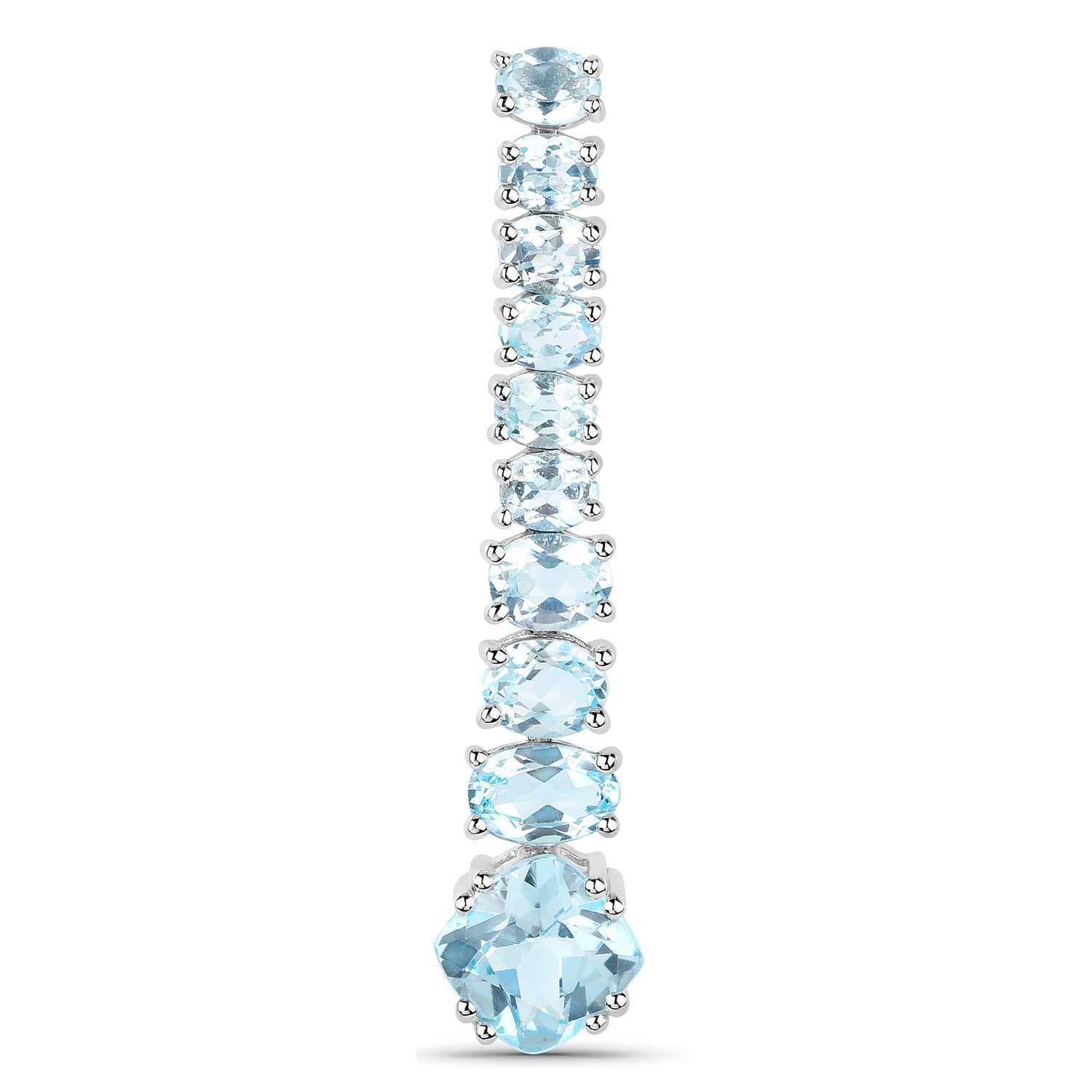 Blue Topaz Dangle Earrings 8.5 Carats 18K Gold Plated Silver
