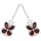 Garnet Earrings 2.56 Carats Sterling Silver