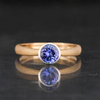 Natural Tanzanite Ring 0.95 Carats 9K Yellow Gold (Two-Tone)