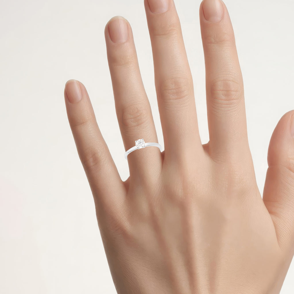 Diamond Ring 0.38 Carats 14K White Gold