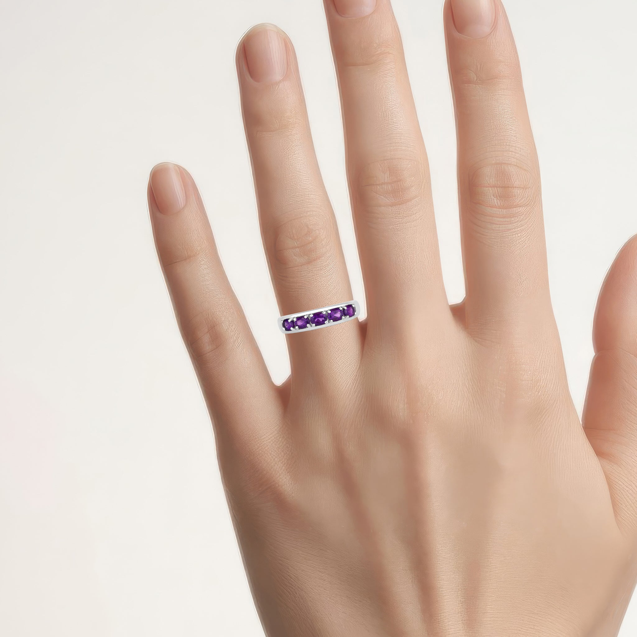 Amethyst Ring 0.78 Carats Sterling Silver