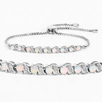 Ethiopian Opal Bracelet With White Topaz 0.86 Carats Sterling Silver
