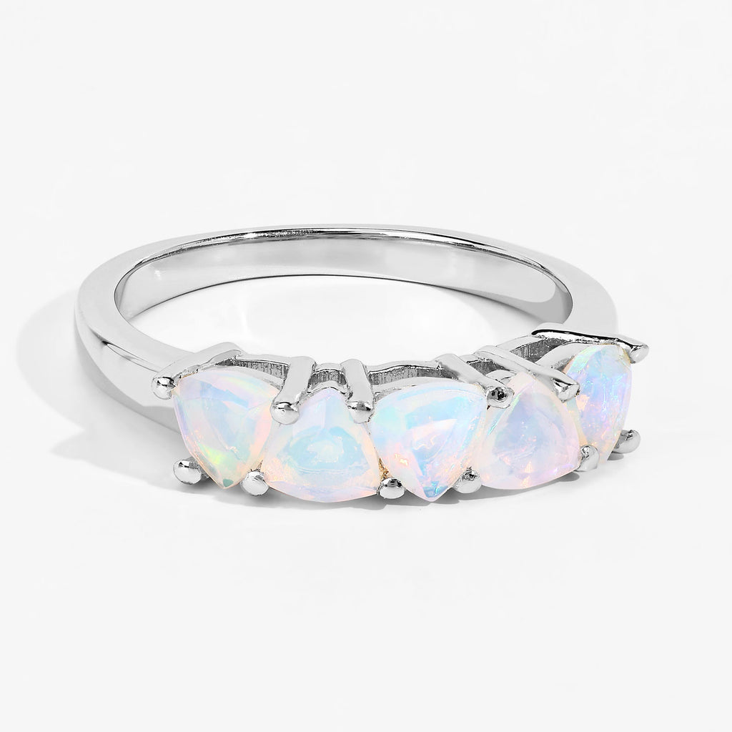 Ethiopian Opal Ring 0.88 Carats Sterling Silver