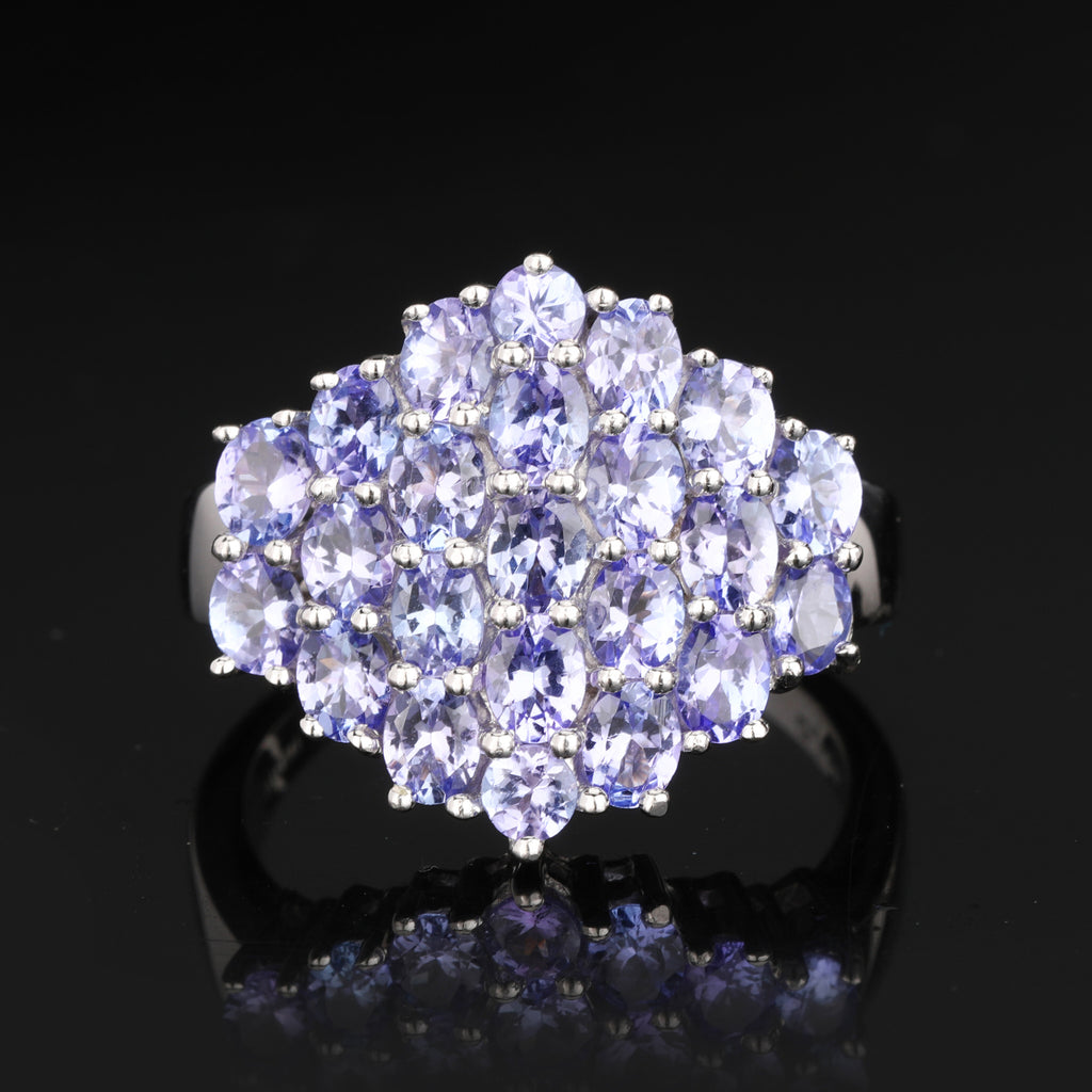 Natural Tanzanite Ring 3.77 Carats Sterling Silver