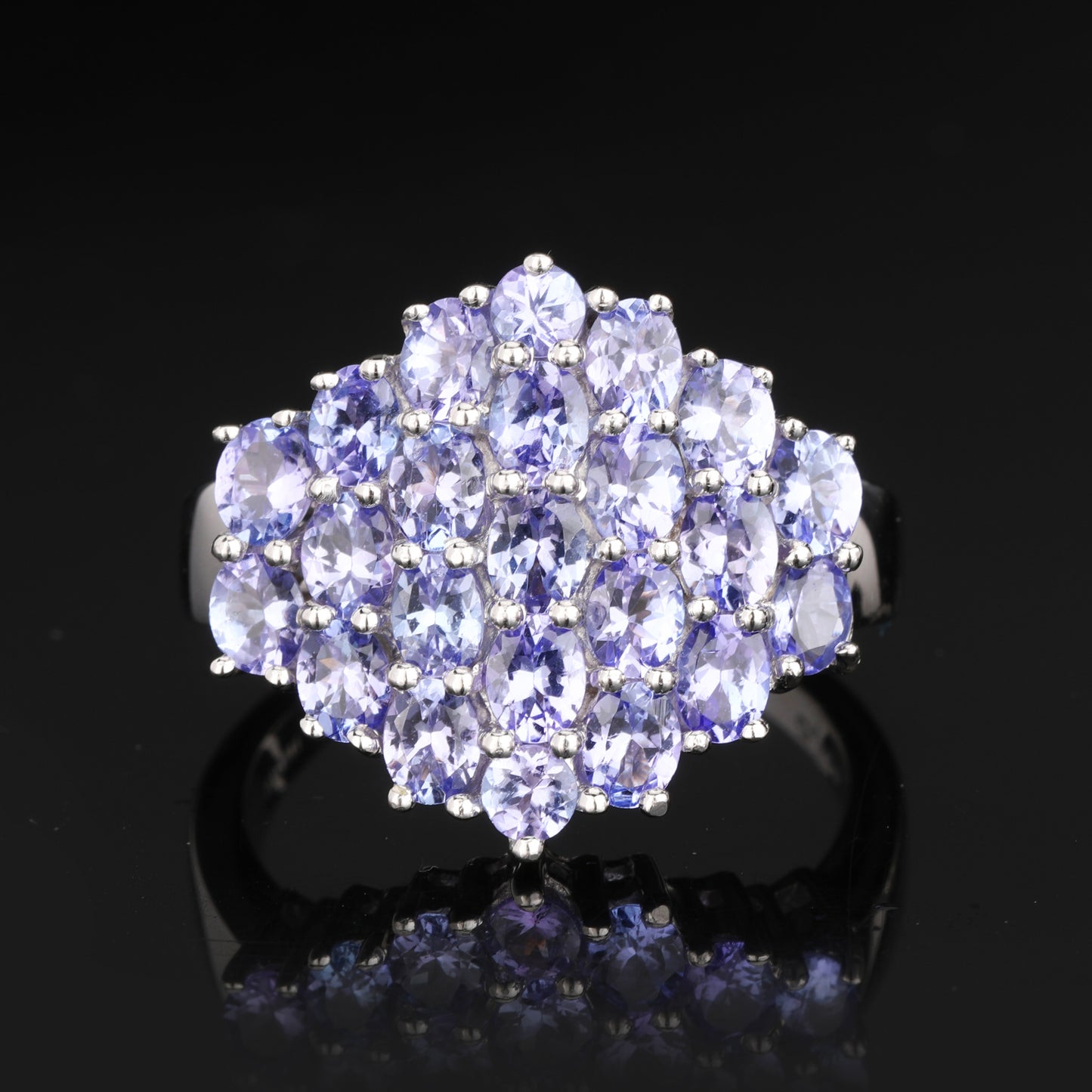 Natural Tanzanite Ring 3.77 Carats Sterling Silver