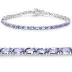 Tanzanite Tennis Bracelet 8.74 Carats Sterling Silver