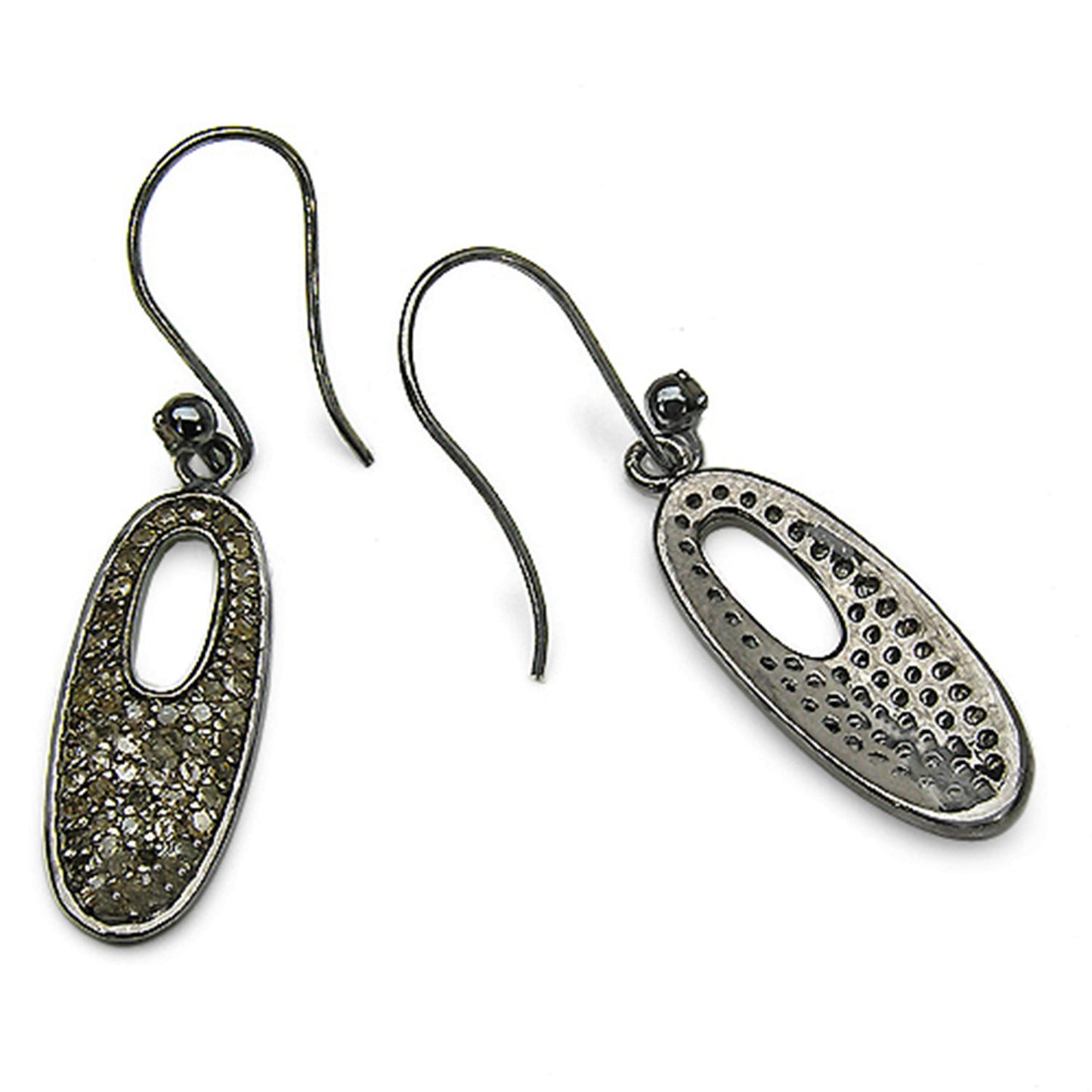 Diamond Cluster Earrings 1.32 Carats Sterling Silver