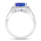 Tanzanite Ring Diamonds 4.1 Carats 14K White Gold