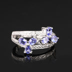 Natural Tanzanite Ring 1.02 Carats Sterling Silver