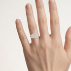 Diamond Knot Ring 0.24 Carats Gold Plated Silver