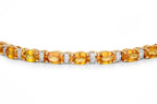 Natural Orange Sapphire Bracelet With Diamonds 12.3 Carats 14K Yellow Gold