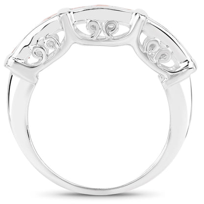 Orange Sapphire Ring 1.08 Carats Sterling Silver