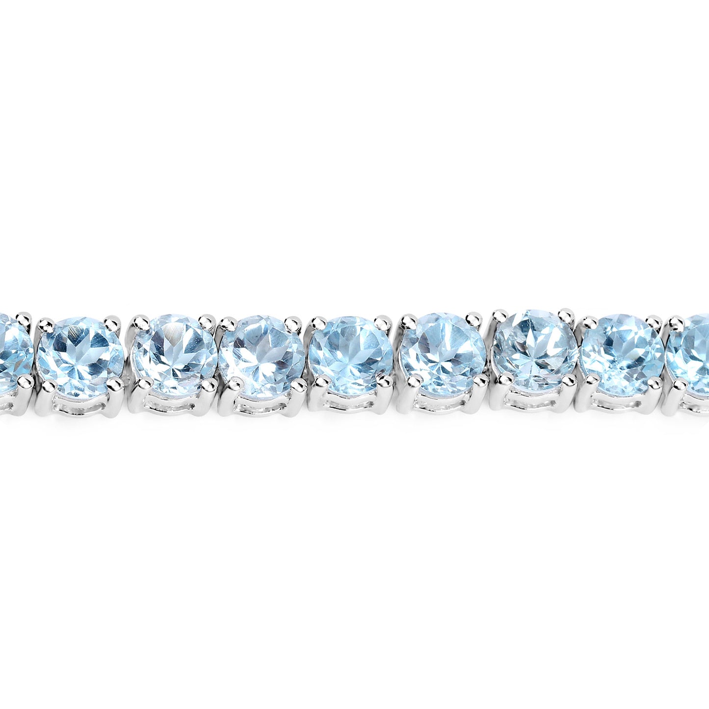 Blue Topaz Tennis Bracelet 26 Carats Sterling Silver