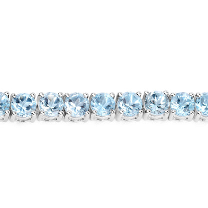 Blue Topaz Tennis Bracelet 26 Carats Sterling Silver