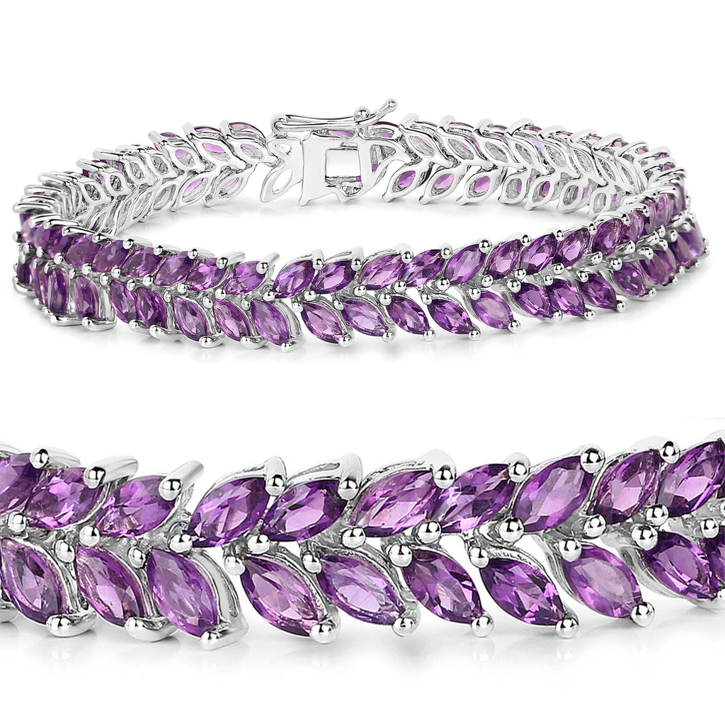 Amethyst Tennis Bracelet 13.7 Carats Sterling Silver