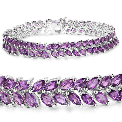 Amethyst Tennis Bracelet 13.7 Carats Sterling Silver