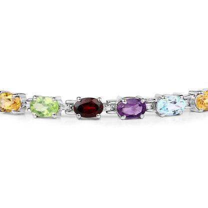 Multicolored Gemstone Bracelet 9.36 Carats Amethyst Topaz Citrine Peridot