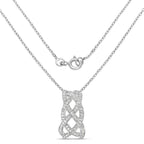Diamond Infinity Knot Pendant 0.53 Carats Sterling Silver