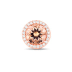 Morganite Stud Earrings With Diamonds 2.18 Carats 14K Rose Gold