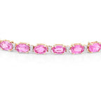 Pink Sapphire Bracelet Diamonds 14.3 Carats 14K Yellow Gold