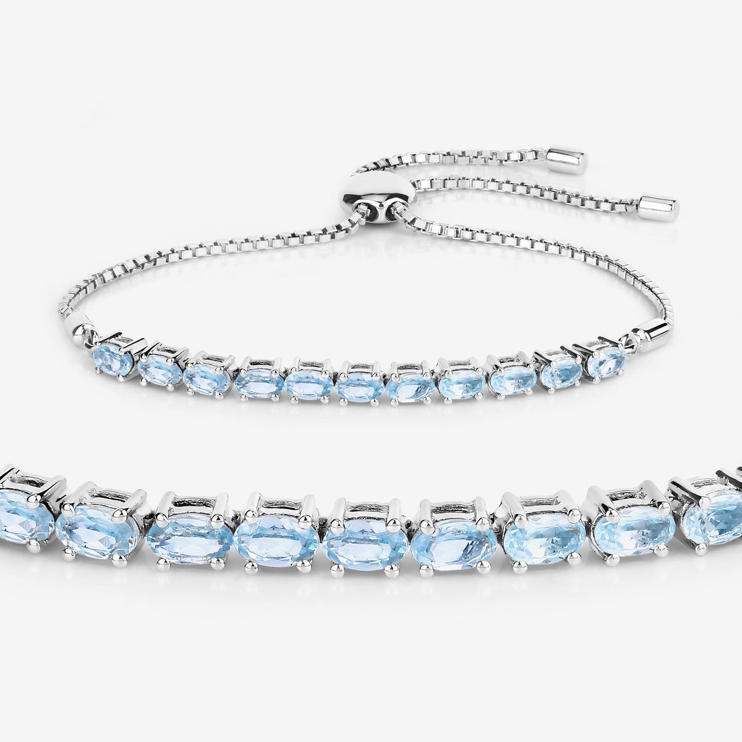 Blue Topaz Bracelet 2.74 Carats Sterling Silver