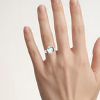 Green Amethyst Ring With Multicolor Diamonds 2.88 Carats Sterling Silver