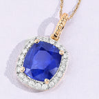 Blue Sapphire Pendant With Diamonds 2.78 Carats 18K Yellow Gold