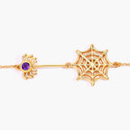 Amethyst Spider Bracelet 0.08 Carats Gold Plated Silver
