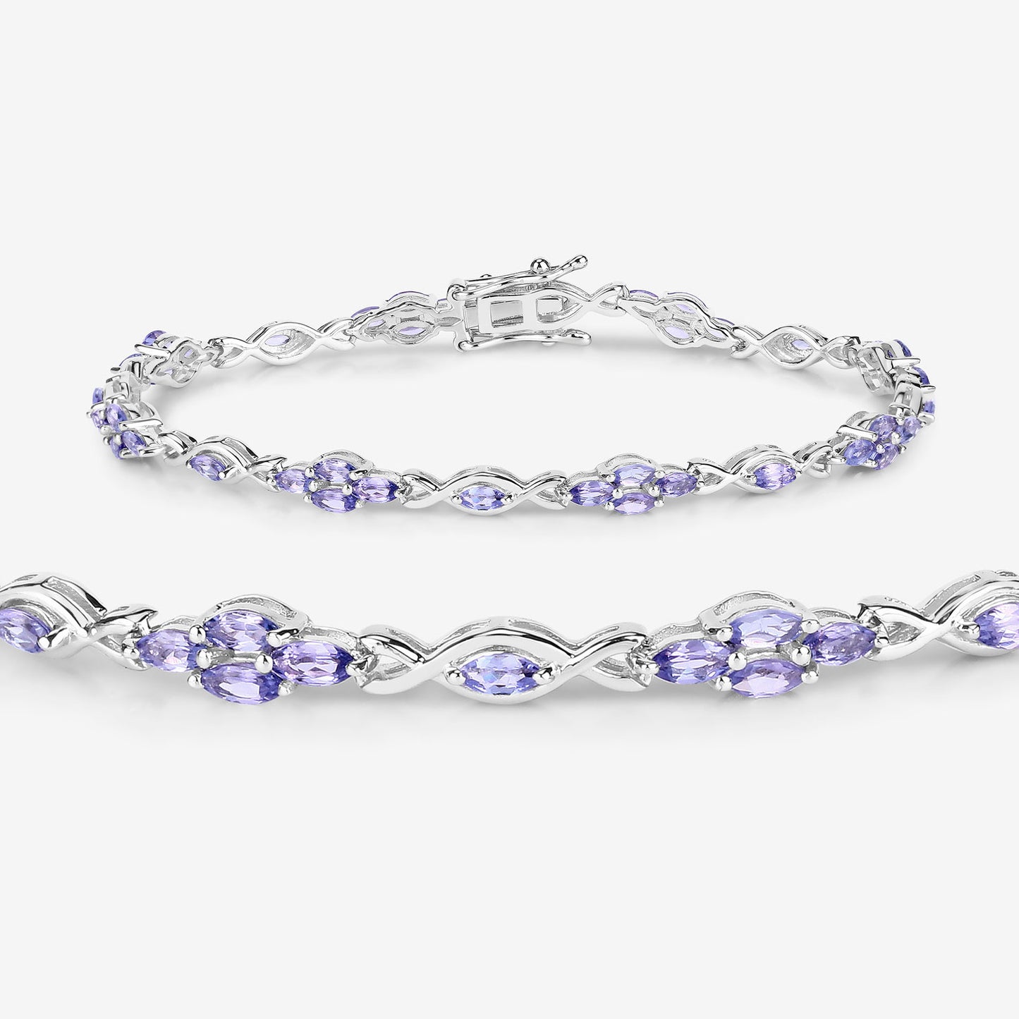 Tanzanite Bracelet 3.18 Carats Sterling Silver