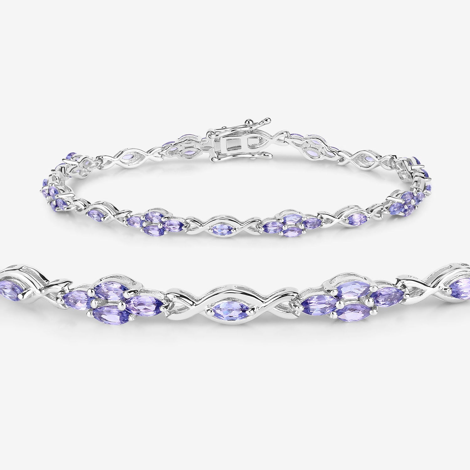 Tanzanite Bracelet 3.18 Carats Sterling Silver