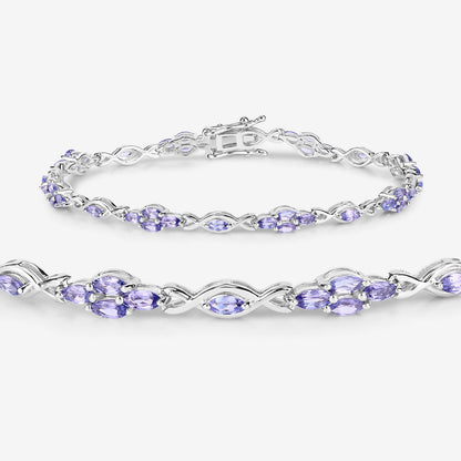 Tanzanite Bracelet 3.18 Carats Sterling Silver