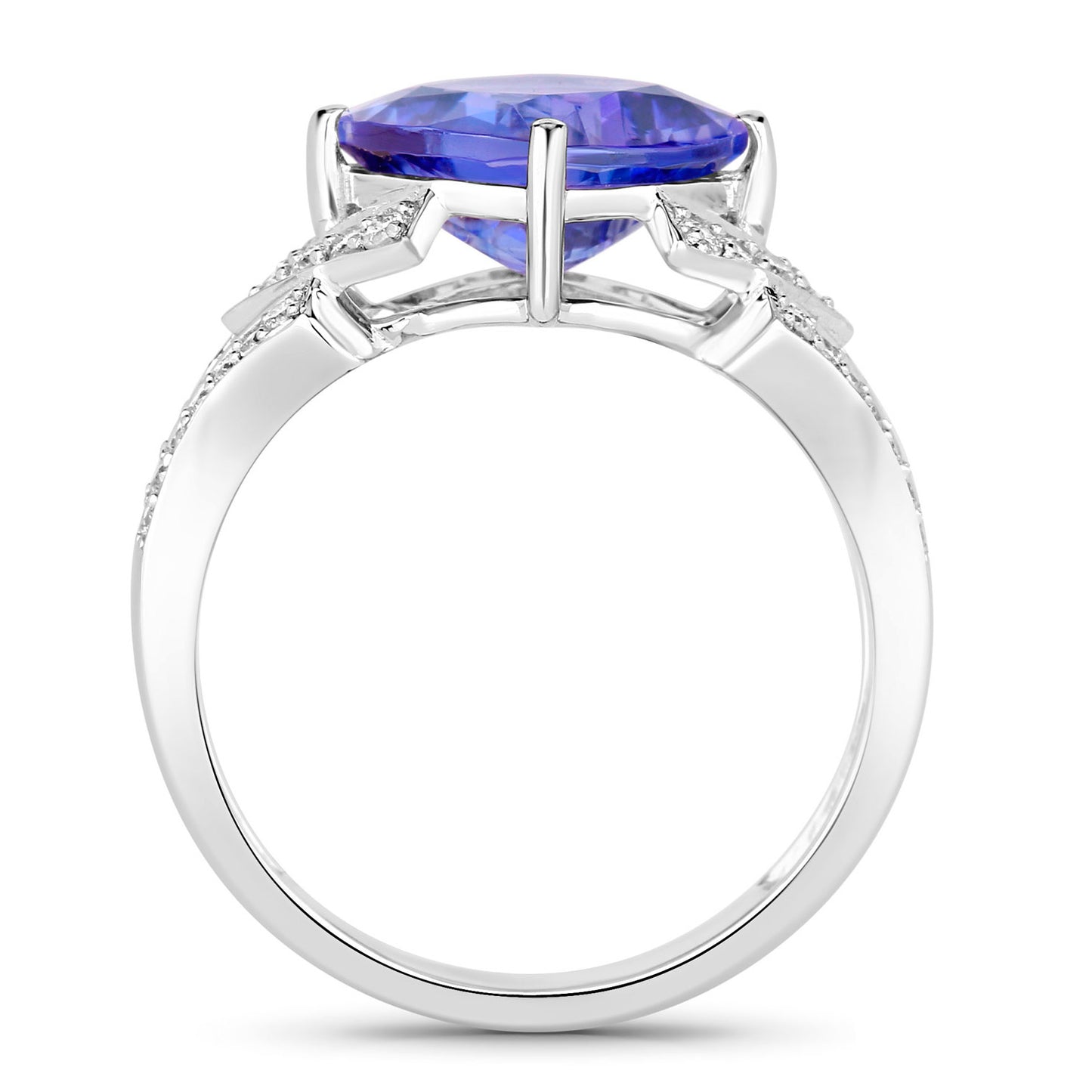 Tanzanite Ring Diamonds 3.42 Carats 14K White Gold