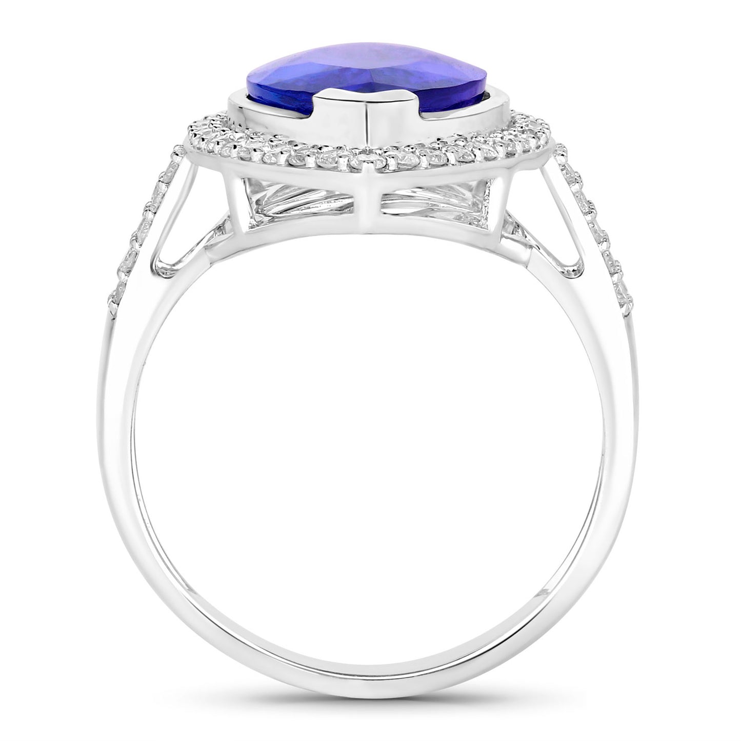 Tanzanite Ring Diamonds 5.55 Carats 14K White Gold