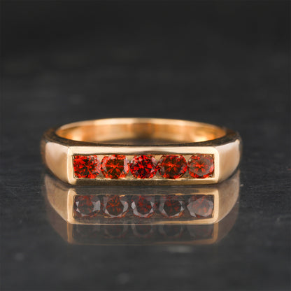 Red Diamond Ring 0.35 Carats 9K Yellow Gold
